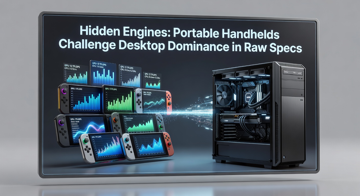 Close-up of a handheld device's internals, highlighting the compact APU and cooling system that enables desktop-like performance in a portable form