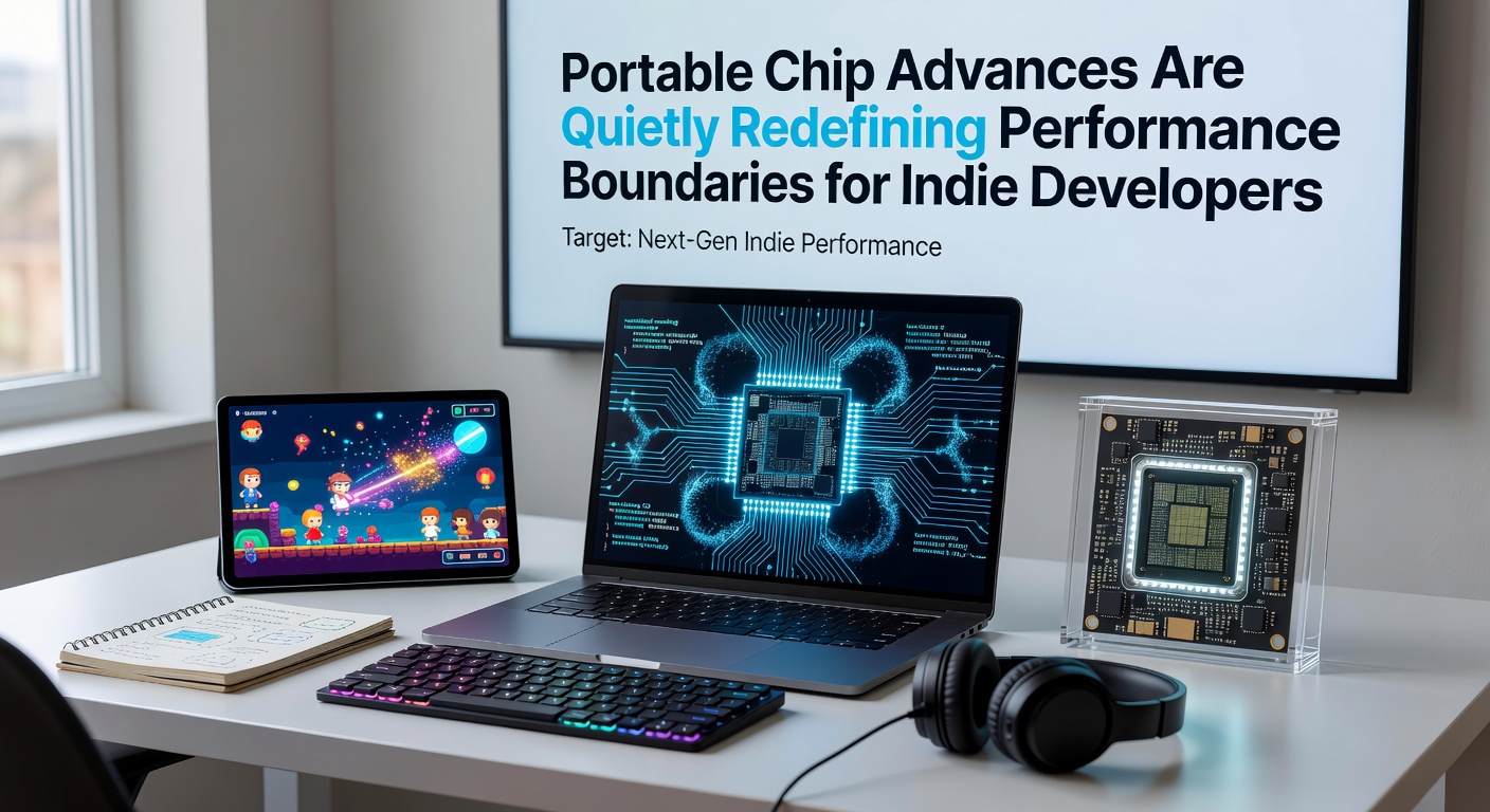 Indie development workstation displaying performance profiling tools across smartphone, tablet, and handheld console targets