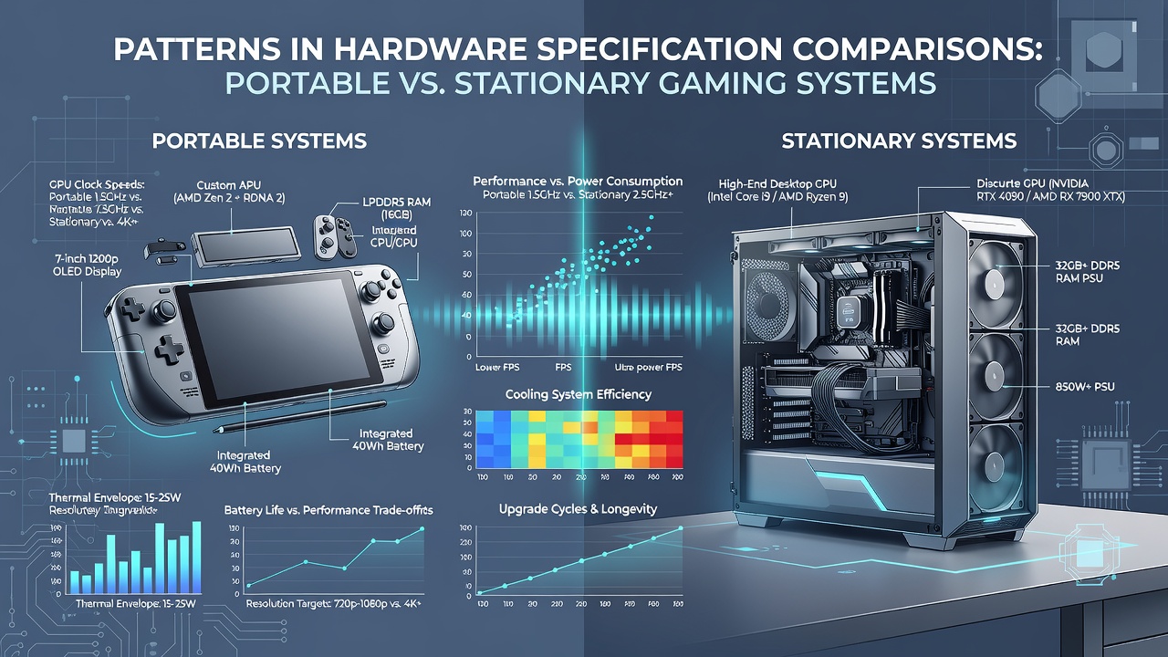 Detailed view of internal hardware boards showing differences in cooling solutions between portable and stationary gaming devices