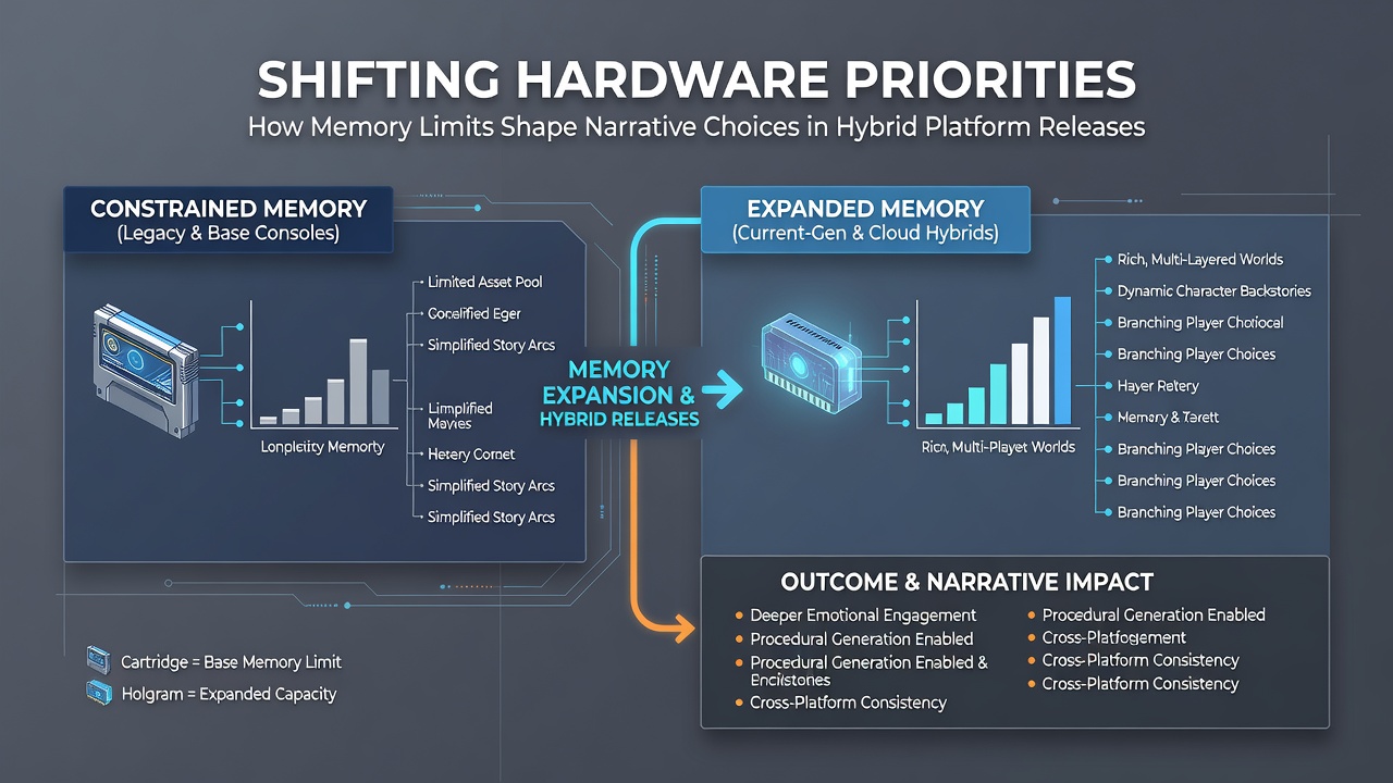 Game narrative branching diagram illustrating memory-optimized story paths