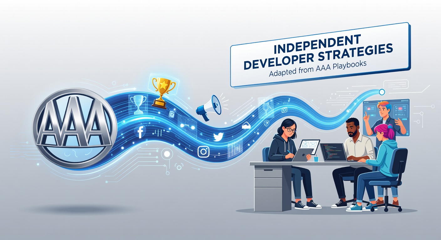 Visual overview of AAA marketing campaigns influencing indie strategies in gaming industry